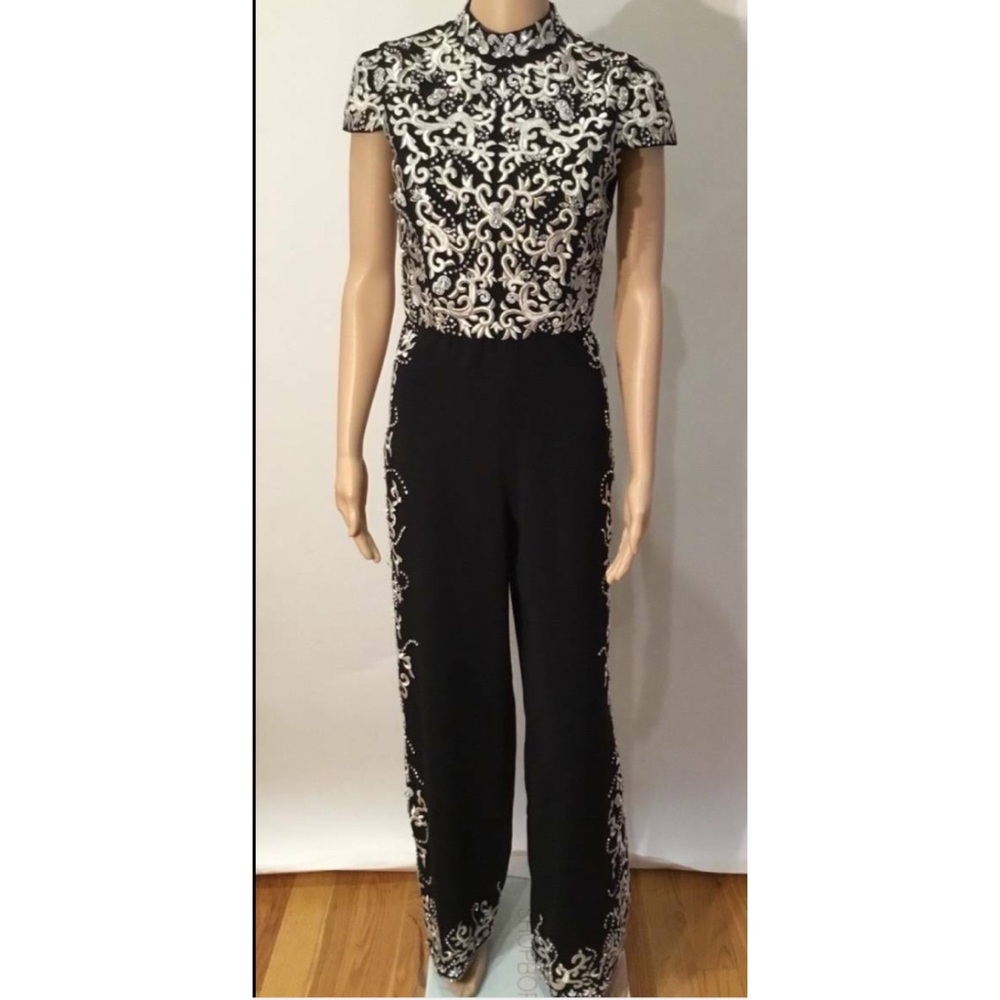 ALICE & OLIVIA CRYSTAL EMBELLISHED JUMPSUIT